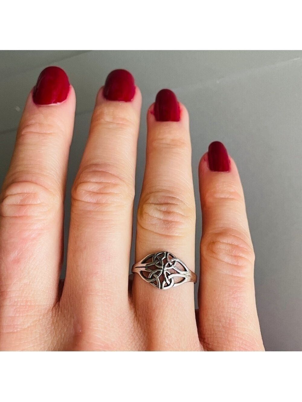 Celtic Trinity Knot Sterling Silver Ring Available Sizes 5, 6, 8, 9 Unisex - Picture 3 of 13